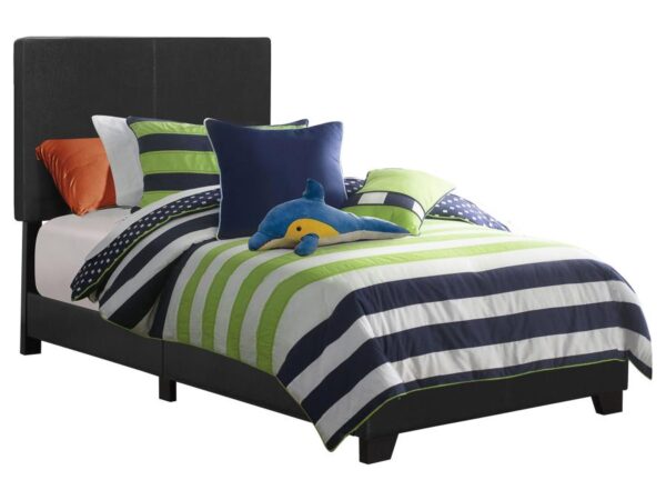 Dorian Faux Leather Upholstered Twin Panel Bed Black