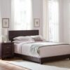 Dorian Faux Leather Upholstered California King Bed Brown