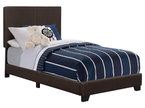 Dorian Faux Leather Upholstered Twin Panel Bed Brown