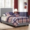 Dorian Faux Leather Upholstered Twin Panel Bed Grey