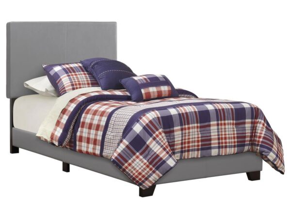 Dorian Faux Leather Upholstered Twin Panel Bed Grey