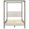 Monroe Upholstered Queen Canopy Bed Vanilla