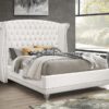 Barzini Upholstered California King Wingback Bed White
