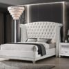 Barzini Upholstered California King Wingback Bed White