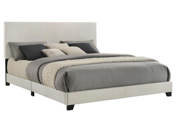 Dorian Fabric Upholstered Eastern King Panel Bed Cream