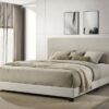 Dorian Fabric Upholstered California King Panel Bed Cream