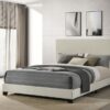 Dorian Fabric Upholstered Queen Panel Bed Cream