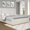 Nala Upholstered Eastern King Sleigh Bed Cream