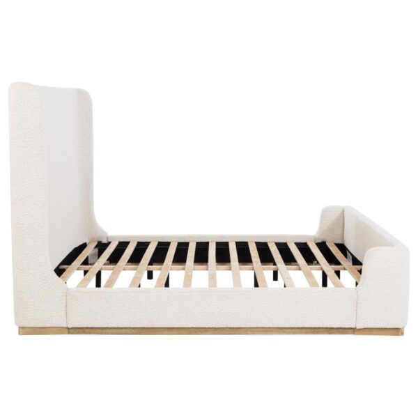 Nala Upholstered Eastern King Sleigh Bed Cream