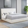 Knox Upholstered EASTERN KING Panel Bed Cream