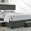 Soledad Upholstered Queen Storage Panel Bed Grey