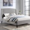 Mosby Upholstered Eastern King Wingback Bed Grey