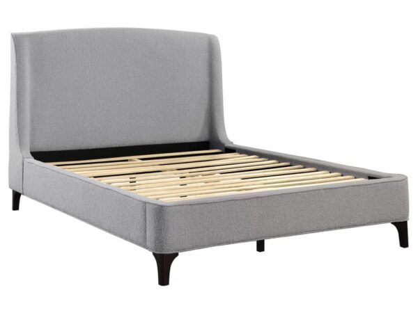 Mosby Upholstered Queen Wingback Bed Grey