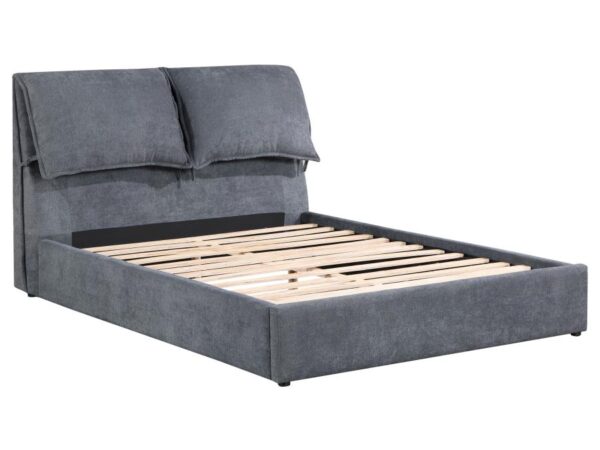 Laurel Upholstered Queen Panel Bed Dark Grey