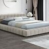 Trinity Upholstered Cal King Platform Bed Light Taupe