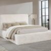 Rebecca Faux Fur Upholstered California King Bed Cream