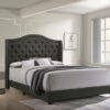 Sonoma Upholstered Eastern King Wingback Bed Grey