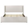 Alamosa Boucle Upholstered Eastern King Platform Bed White