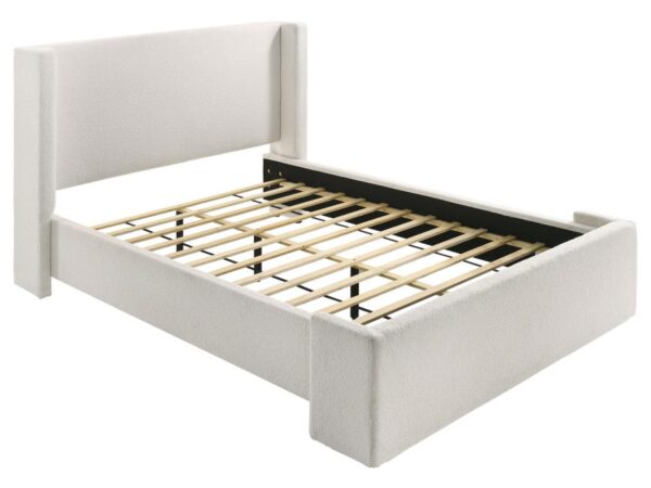 Alamosa Boucle Upholstered Queen Wingback Bed White