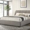 Mokena 46-inch Upholstered California King Platform Bed Taupe