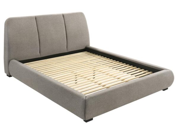 Mokena 46-inch Upholstered California King Platform Bed Taupe