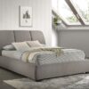 Mokena 46-inch Upholstered Queen Platform Bed Taupe
