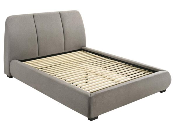 Mokena 46-inch Upholstered Queen Platform Bed Taupe