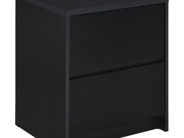 Westpark 2-drawer Nightstand LED Lights and USB Black