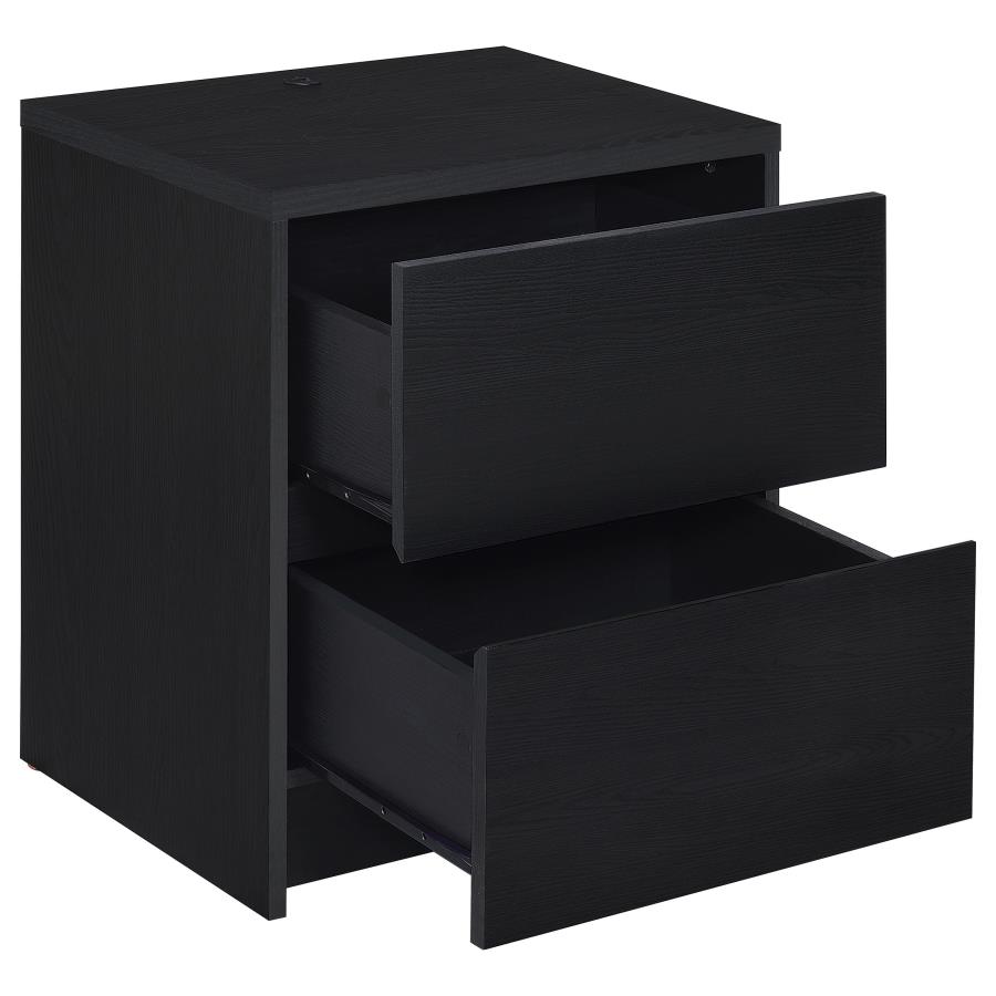 Westpark 2-drawer Nightstand LED Lights and USB Black