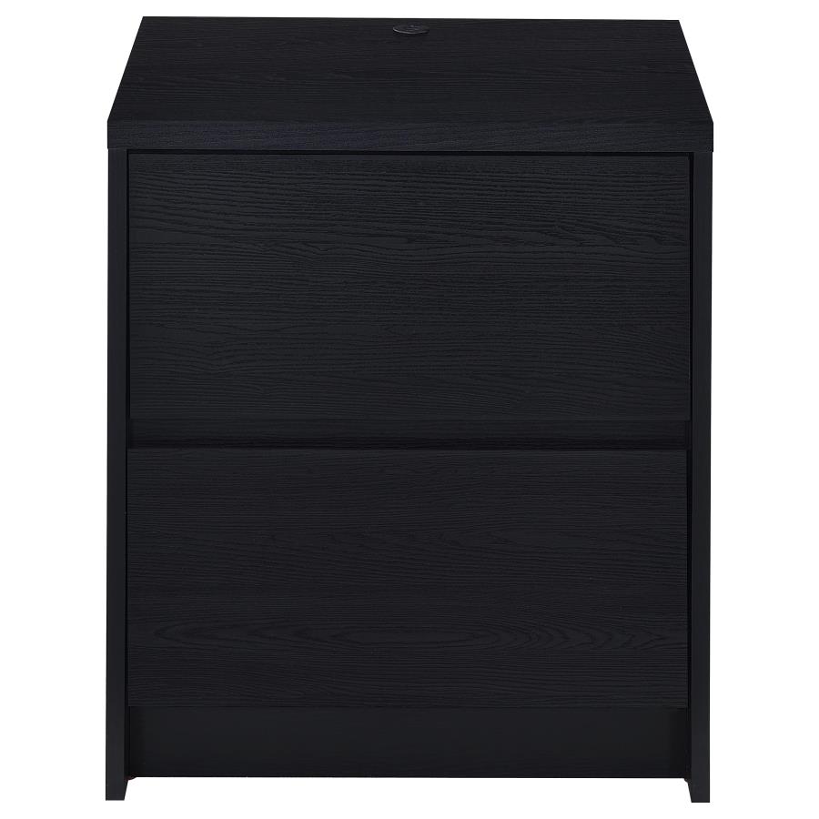 Westpark 2-drawer Nightstand LED Lights and USB Black