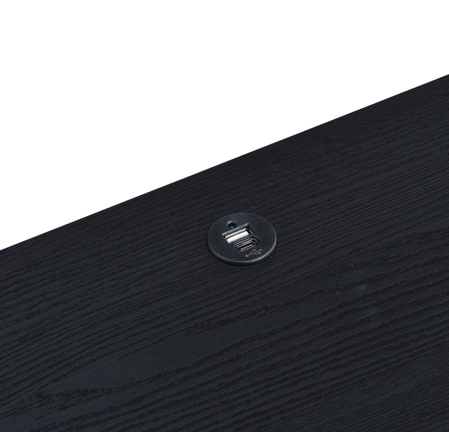 Westpark 2-drawer Nightstand LED Lights and USB Black