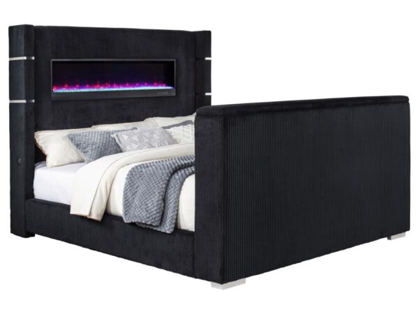 Tisdall California King Flame Visualizer TV Bed Black