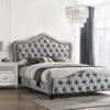Bella Upholstered California King Panel Bed Grey