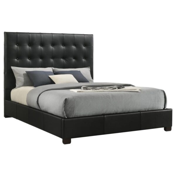 Medley Genuine Leather Eastern King Platform Bed Black