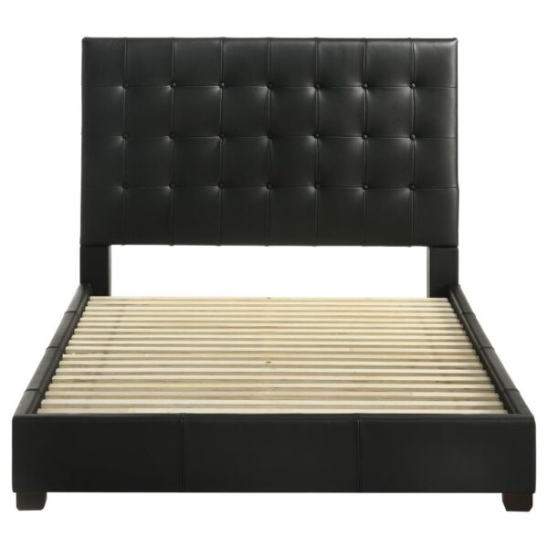 Medley Genuine Leather Eastern King Platform Bed Black