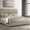 Medley Genuine Leather Eastern King Platform Bed Tan