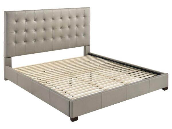Medley Genuine Leather Eastern King Platform Bed Tan