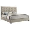 Medley Genuine Leather Eastern King Platform Bed Tan