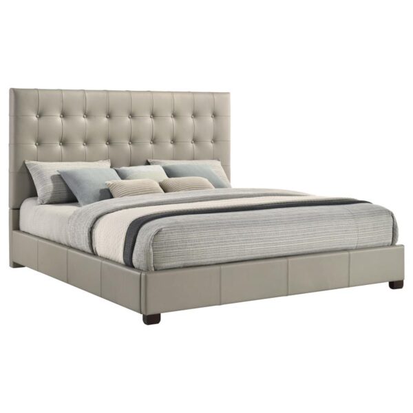 Medley Genuine Leather Eastern King Platform Bed Tan