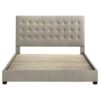 Medley Genuine Leather Eastern King Platform Bed Tan