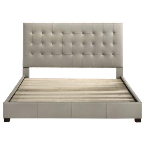 Medley Genuine Leather Eastern King Platform Bed Tan