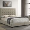 Medley Genuine Leather Queen Panel Platform Bed Tan