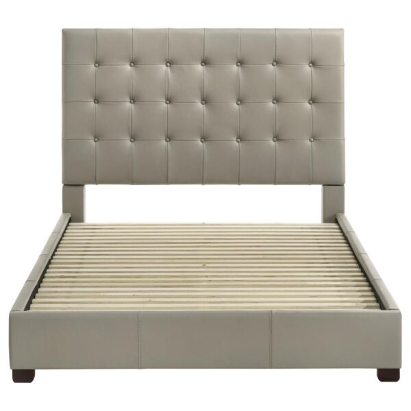 Medley Genuine Leather Queen Panel Platform Bed Tan