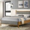Mason 46-inch Full Panel Platform Bed Grey and Light Brown