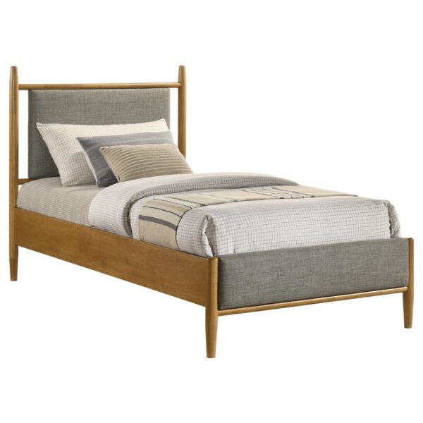 Mason 46-inch Twin Panel Platform Bed Grey and Light Brown