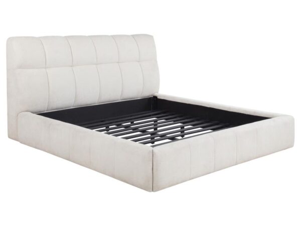 Nollet 48-inch Upholstered California King Platform Bed Cream