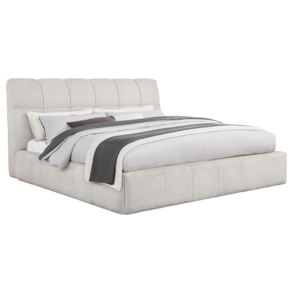 Nollet 48-inch Upholstered California King Platform Bed Cream