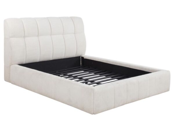 Nollet 48-inch Upholstered Queen Panel Platform Bed Cream