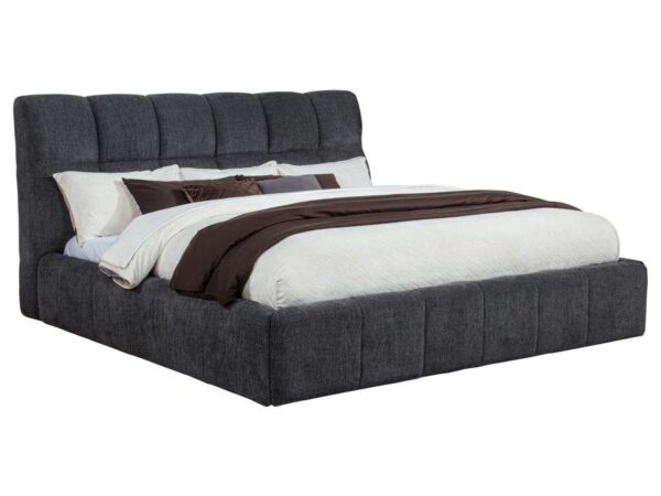 Nollet 48-inch Upholstered Eastern King Platform Bed Grey