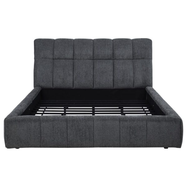 Nollet 48-inch Upholstered Eastern King Platform Bed Grey